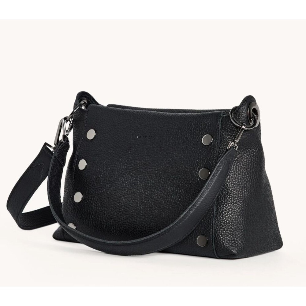 Hammitt Bryant Medium Black Gunmetal Leather Crossbody Shoulder Bag - Picture 6 of 16